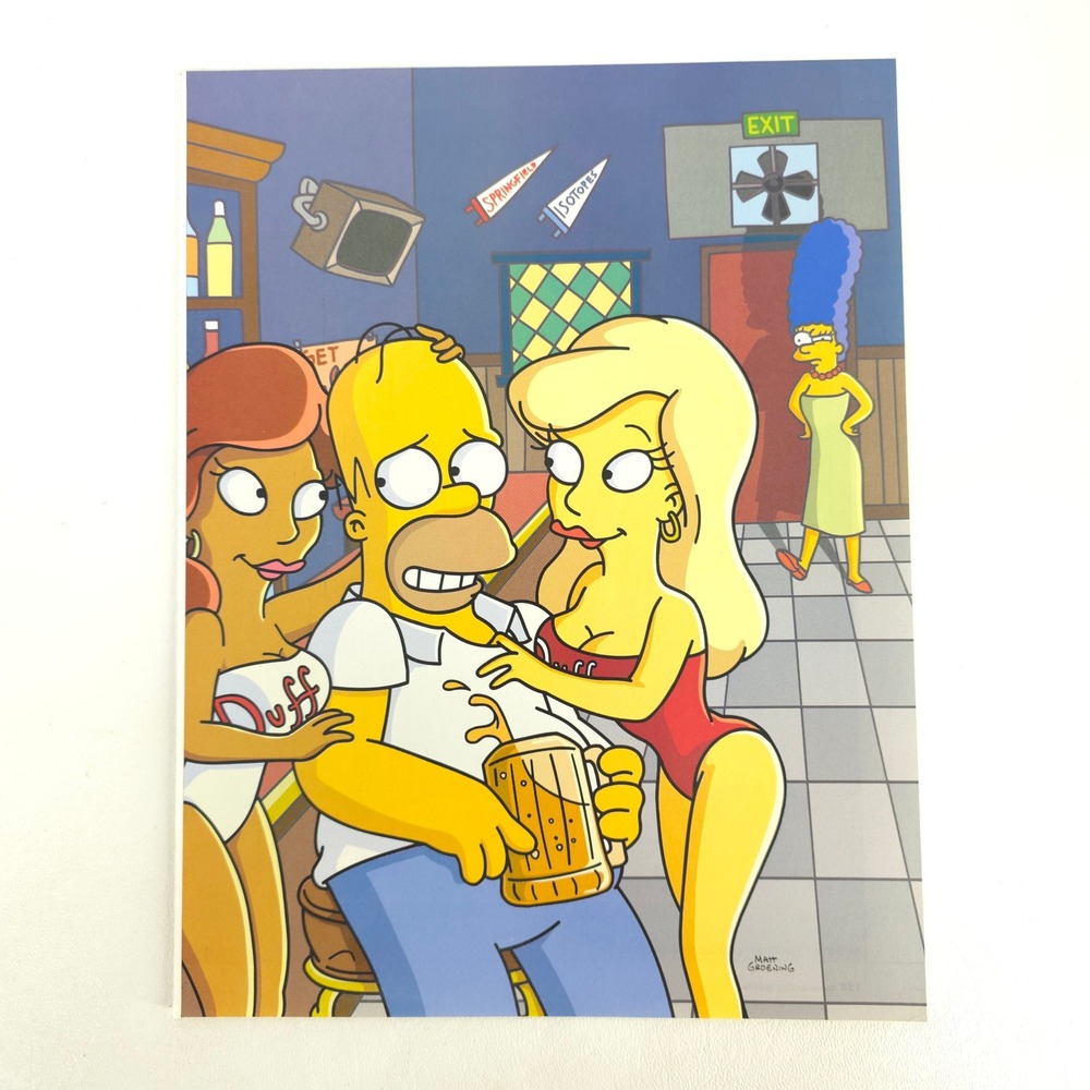The Simpsons Print Ad Homer Marge Duff Beer 2001 Maxim Matt Groening Pop Culture